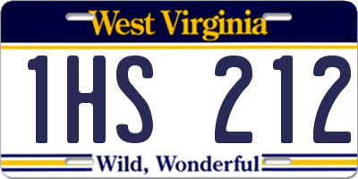WV license plate 1HS212