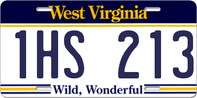 WV license plate 1HS213