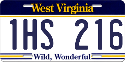 WV license plate 1HS216