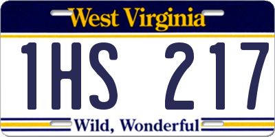 WV license plate 1HS217