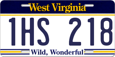 WV license plate 1HS218