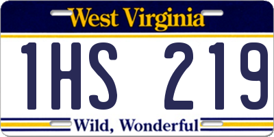WV license plate 1HS219