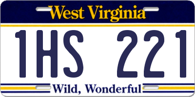 WV license plate 1HS221