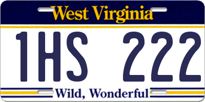 WV license plate 1HS222