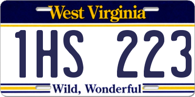 WV license plate 1HS223