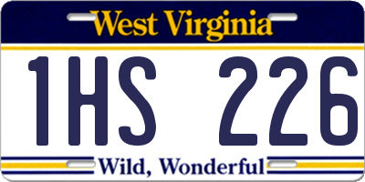 WV license plate 1HS226