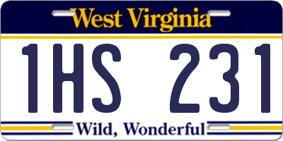WV license plate 1HS231