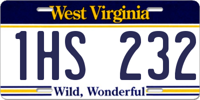WV license plate 1HS232