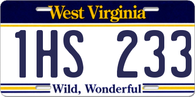 WV license plate 1HS233