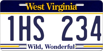 WV license plate 1HS234