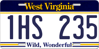 WV license plate 1HS235