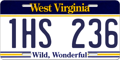WV license plate 1HS236