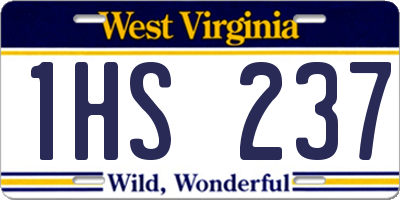 WV license plate 1HS237