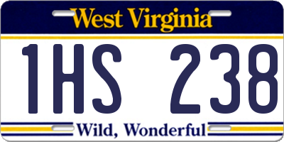 WV license plate 1HS238