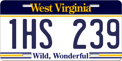 WV license plate 1HS239