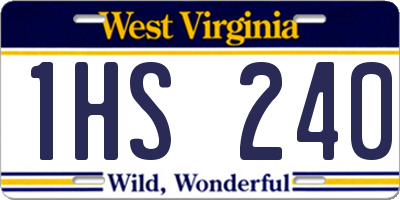 WV license plate 1HS240