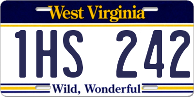 WV license plate 1HS242