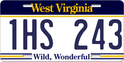 WV license plate 1HS243