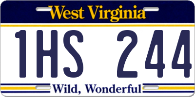 WV license plate 1HS244