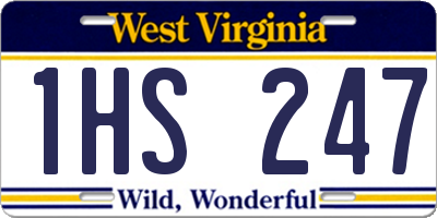 WV license plate 1HS247