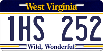 WV license plate 1HS252