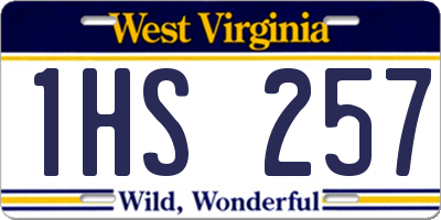 WV license plate 1HS257