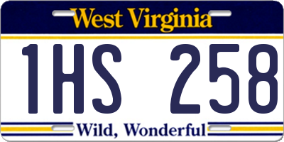WV license plate 1HS258