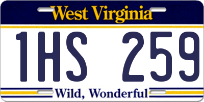 WV license plate 1HS259