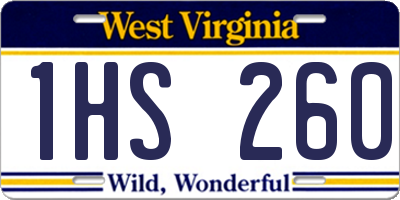 WV license plate 1HS260