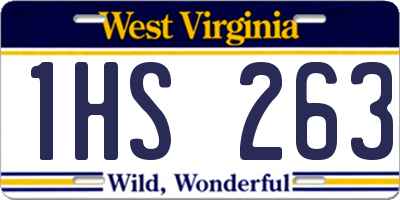 WV license plate 1HS263