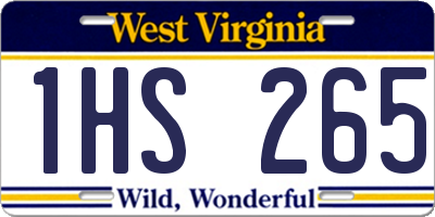 WV license plate 1HS265