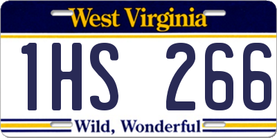 WV license plate 1HS266
