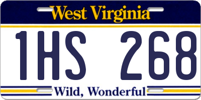 WV license plate 1HS268
