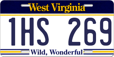 WV license plate 1HS269