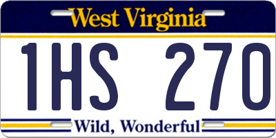 WV license plate 1HS270