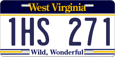 WV license plate 1HS271