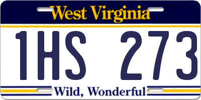 WV license plate 1HS273