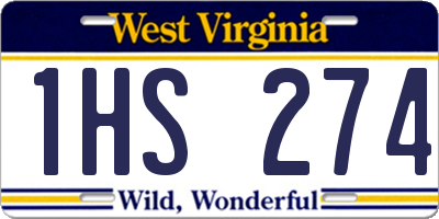 WV license plate 1HS274