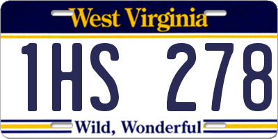 WV license plate 1HS278
