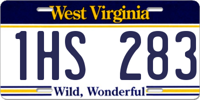 WV license plate 1HS283