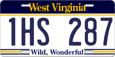 WV license plate 1HS287