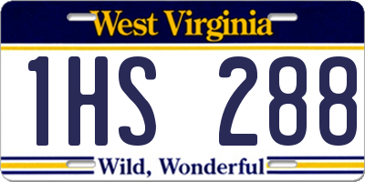 WV license plate 1HS288