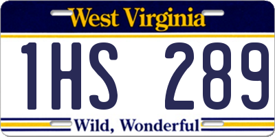 WV license plate 1HS289