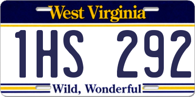 WV license plate 1HS292