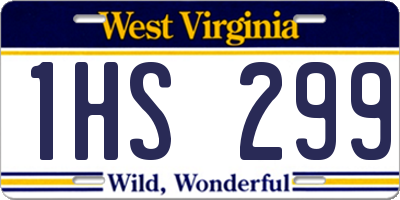 WV license plate 1HS299