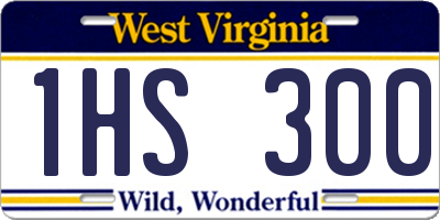 WV license plate 1HS300