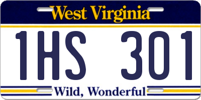 WV license plate 1HS301