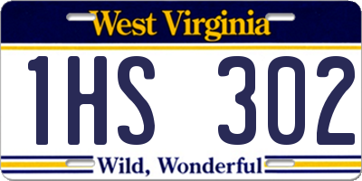 WV license plate 1HS302
