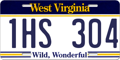 WV license plate 1HS304