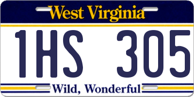 WV license plate 1HS305